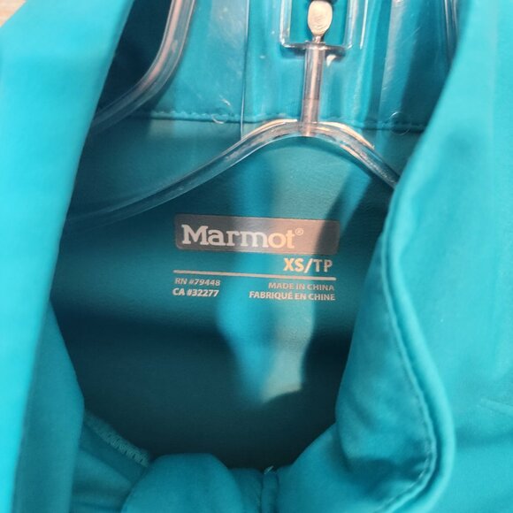Women's MARMOT FUSION JACKET Lightweight Running Pockets Teal Blue XS/TP - Picture 11 of 16
